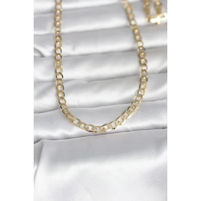 BUĞZ CM 14K Gold Renk Kalın Zincir Model 60 cm Kadın Kolye