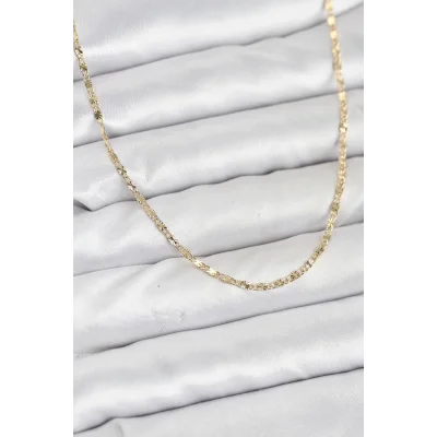 BUĞZ CM 14K Gold Renk Lazer İnce Zincirli Kadın Kolye