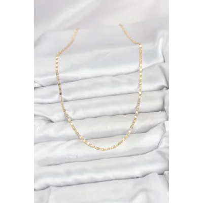 BUĞZ CM 14K Gold Renk Lazer İnce Zincirli Kadın Kolye - BUĞZ