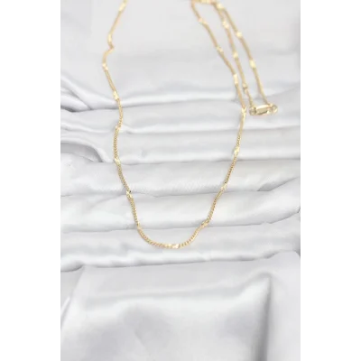 BUĞZ CM 14K Gold Renk Lazer Puntalı Model 60 cm Kadın Kolye - BUĞZ
