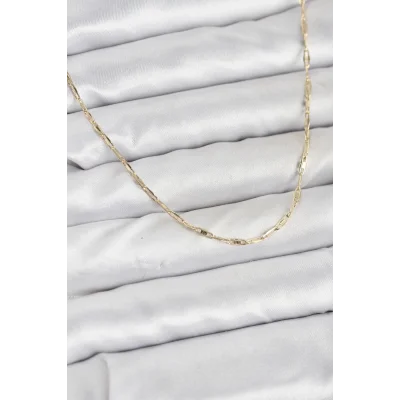 BUĞZ CM 14K Gold Renk Pirinç Ataç Zincir 60 cm Kadın Kolye