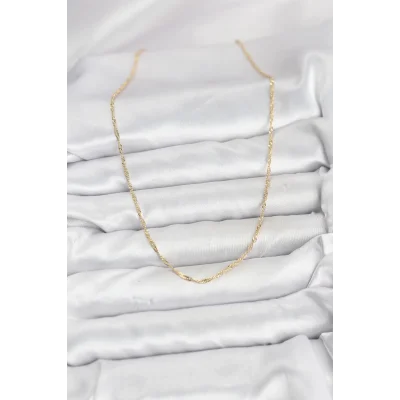 BUĞZ CM 14K Gold Renk Pirinç Ezme Burgu Model Kadın Kolye - BUĞZ