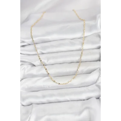 BUĞZ CM 14K Gold Renk Pirinç Gemi Zinciri Model Kadın Kolye - BUĞZ