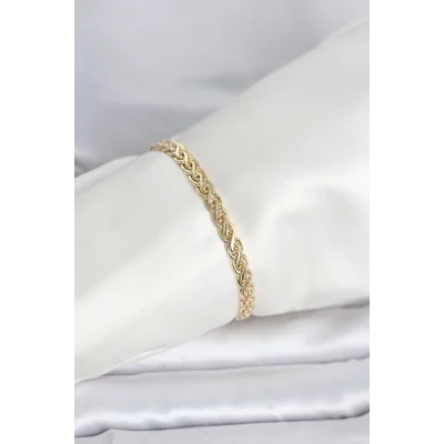 BUĞZ CM 14K Gold Renk Sarmal Zincir Model Kadın Bileklik