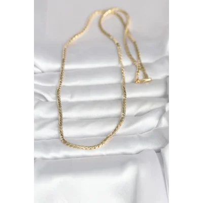 BUĞZ CM 14K Gold Renk Yassı Model 60 cm Kadın Kolye - BUĞZ