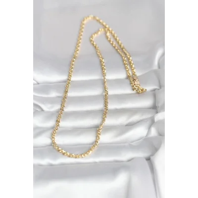 BUĞZ CM 14K Gold Renk Zincir Model 60 cm Kadın Kolye - BUĞZ