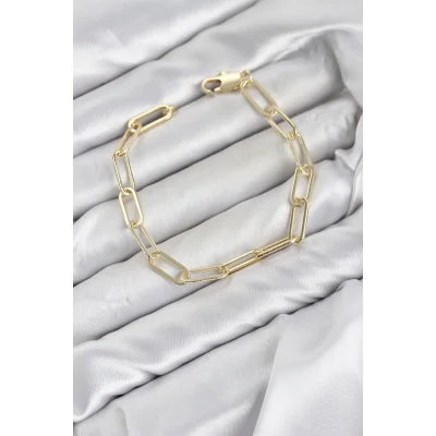 BUĞZ CM Ataş Zincir Model Gold Renk Pirinç Kadın Bileklik