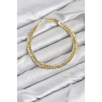 BUĞZ CM Başak Model Gold Renk Pirinç Kadın Bileklik
