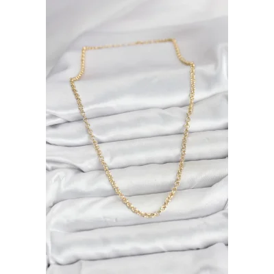BUĞZ CM Gold Renk Pirinç Halkalı Model Kadın Kolye - BUĞZ