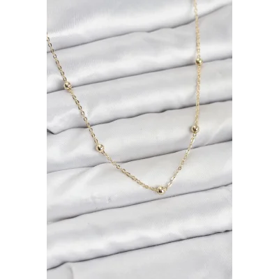 BUĞZ CM Gold Renk Top Zincirli Kadın Kolye