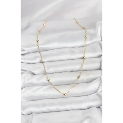 BUĞZ CM Gold Renk Top Zincirli Kadın Kolye - BUĞZ