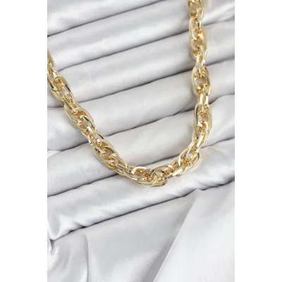 BUĞZ CM Kalın Burgu Model Gold Renk 60 cm Kadın Kolye - BUĞZ