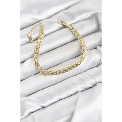 BUĞZ CM Singapur Zincir Model Gold Renk Pirinç Kadın Bileklik