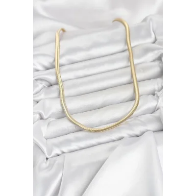 BUĞZ CM Yassı Yılan Zincir Model 60 cm Kadın Kolye - BUĞZ