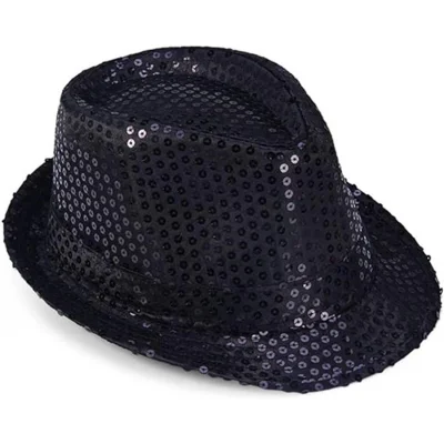 BUĞZ Çocuk Boy Siyah Payetli Şapka Gösteri Şapkası Michael Jackson Şapkası 54 No