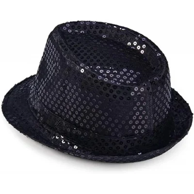 BUĞZ Çocuk Boy Siyah Payetli Şapka Gösteri Şapkası Michael Jackson Şapkası 54 No - Lisinya