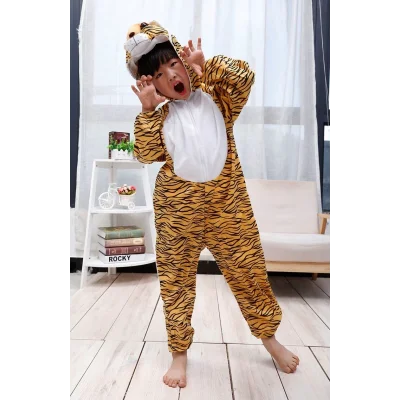 BUĞZ Çocuk Kaplan Kostumu - Aslan Kostümü 4-5 Yaş 100 Cm