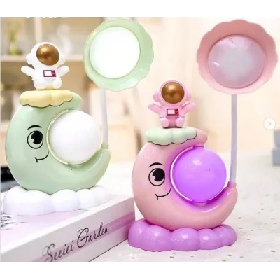 BUĞZ Çocuk Odası Ay ve Astronot Desenli Gece Lambası