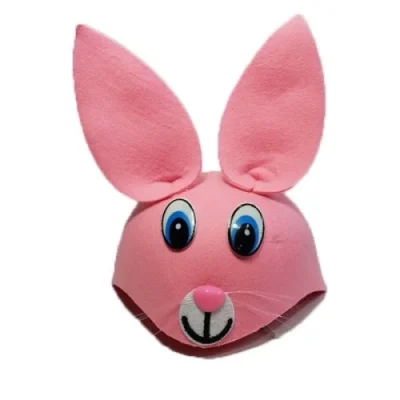  Çocuk Tavşan Şapkası Pembe Renk