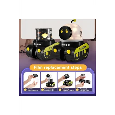  ÇOCUKLAR İÇİN EĞİTİCİ VE EĞLENCELİ ROBOT TEMALI PROJEKTÖR GECE LAMBASI