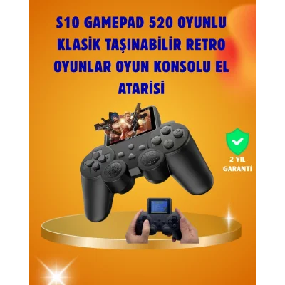 BUĞZ Çocuklar ve Yetişkinler İçin Uygun 500 Oyunlu Taşınabilir Mini Retro El Konsolu