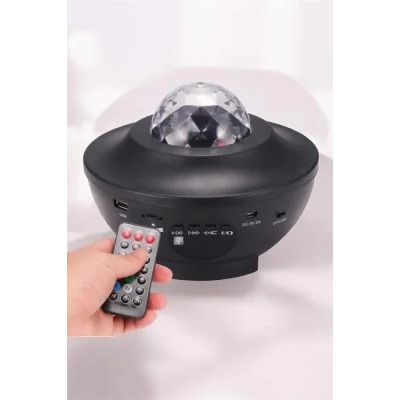  Çocuklara Özel Şarjlı Bluetooth Hoparlör Parti Led Lambası Yıldızlı Projeksiyon