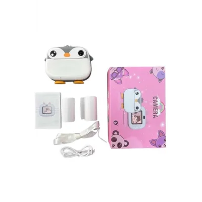  Çocuklara Özel Şirin Tasarımlı Mini Fotoğraf Yazıcısı 3 Adet Rulo Hediyeli