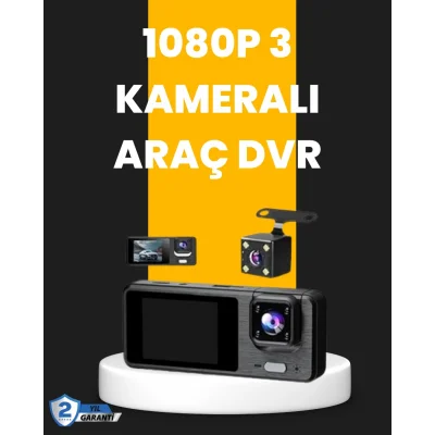  Çok Açılı Araç İçi DVR | Ön İç Arka Kamera, Döngü Video Kaydı
