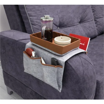  Çok Amaçlı Deri Şeritli Cepli Koltuk Kenarı Düzenleyici 03938