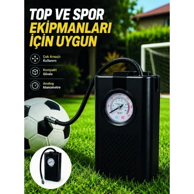 BUĞZ Çok Amaçlı Taşınabilir Hava Pompası Araç Bisiklet Top Lastik Şişirme Pompası