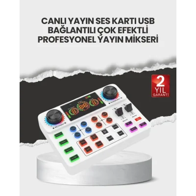 BUĞZ Çok Efektli Canlı Yayın Ses Mikseri USB ve Kablosuz Uyumlu