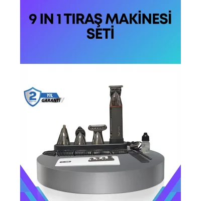 BUĞZ Çok Fonksiyonlu 9’u 1 Arada Tıraş Makinesi Şarjlı Saç Sakal Düzeltici