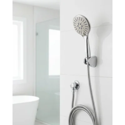 BUĞZ Çok Fonksiyonlu El Duşu Seti Kireç Önleyici Duş Başlığı Spiral Hortum Mafsallı Askı