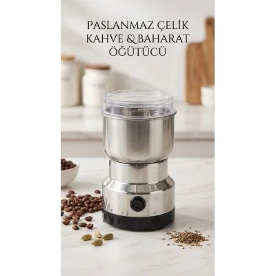 BUĞZ Çok Fonksiyonlu Elektrikli Kahve ve Baharat Öğütücü, Mutfak Kullanımı İçin