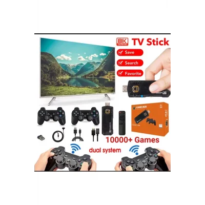 BUĞZ Çok renkli kumandalı Android TV oyun konsolu çift kişilik oyunlu Bluetooth yok - Elektronik