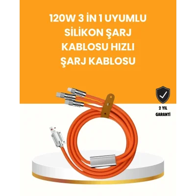 BUĞZ Çoklu Cihaz Dostu 120 W Hızlı Şarj Kablosu – Tek Kablo ile Her Cihaz Elinizin Altında