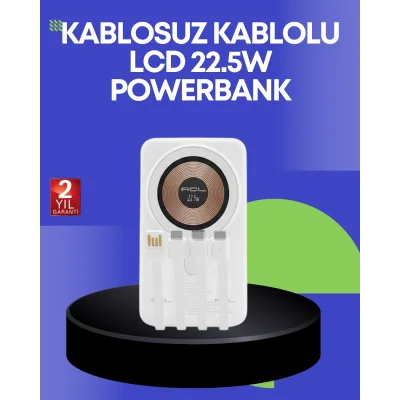 BUĞZ Çoklu Kablo Çıkışlı Taşınabilir Powerbank Kompakt Tasarım