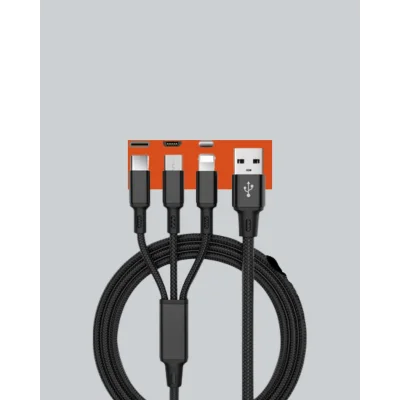 BUĞZ Çoklu USB Şarj Kablosu – 1,2m Hızlı Şarj, 3A Güçlü Akım - Lisinya