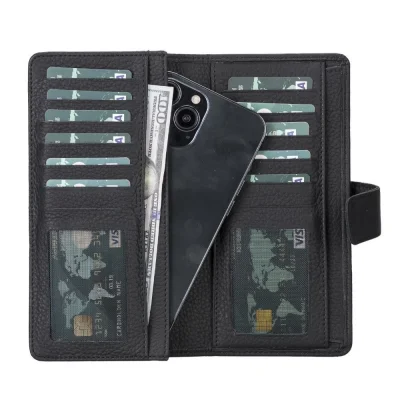  Coppet 6.7 inch Uyumlu Deri Kartlıklı Kılıf ERC1 Siyah