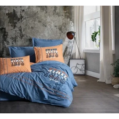BUĞZ Cotton Box Mood Nakışlı Ranforce Çift Kişilik Nevresim Takımı State Tarçın