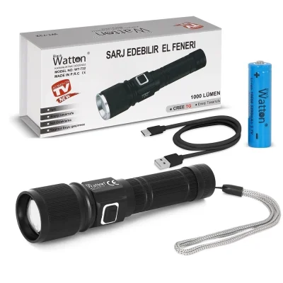 BUĞZ Cree Tg Led 1000 Lümen Göstergeli Fonksiyonel El Feneri  Wt-732