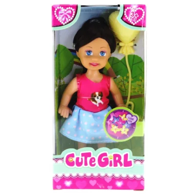  Cute Girl Sarı Balonlu Kumral Mini Bebek