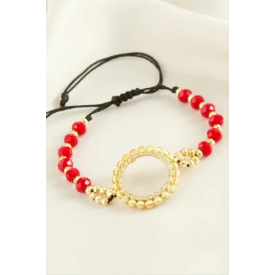  Çyrek Altın Koyulabilir Kristal Taşlı Bileklik