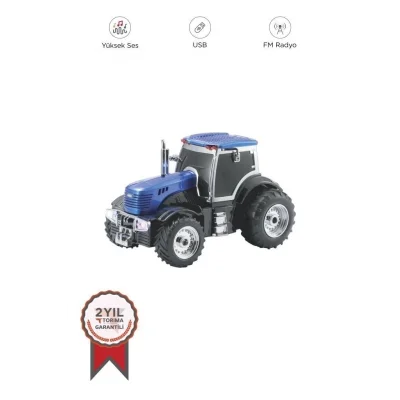 BUĞZ D42 Mavi Traktör Tasarım Usb/fm Radyo Bluetooth Hoparlör Speaker