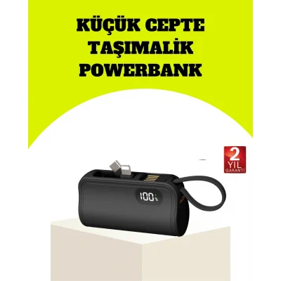 BUĞZ Dahili Type-C Konektörlü Mini 2000mAh Powerbank