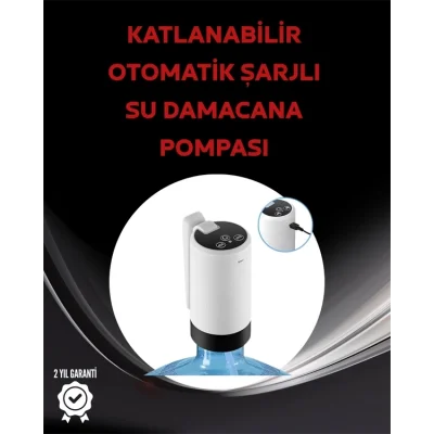  Damacana Üstü Akıllı Su Pompası | 3 Damacana Kullanım | 4W Güç | Micro USB Şarjlı | Katlanabilir & Taşınabilir