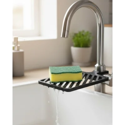 BUĞZ Damlama Tepsili Musluk Sünger Tutucu Tezgâh Üstü Düzenleyici