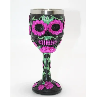 BUĞZ Day Of The Dead Şeker Kurukafa Tasarımlı 3d Çelik Kadeh Bardak Alk4377
