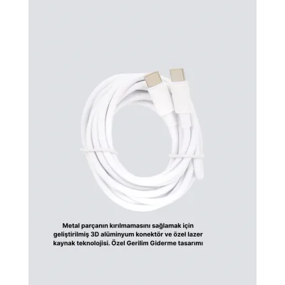 BUĞZ Dayanıklı Dış Kaplamalı 30W 5.0A Type-C Hızlı Şarj ve Data Kablosu - Lisinya