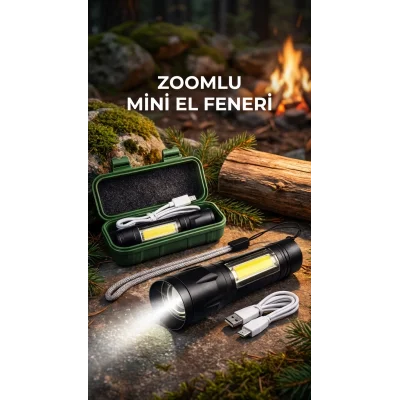 BUĞZ Dayanıklı Metal Gövdeli El Feneri, Gece ve Kamp Kullanımı İçin